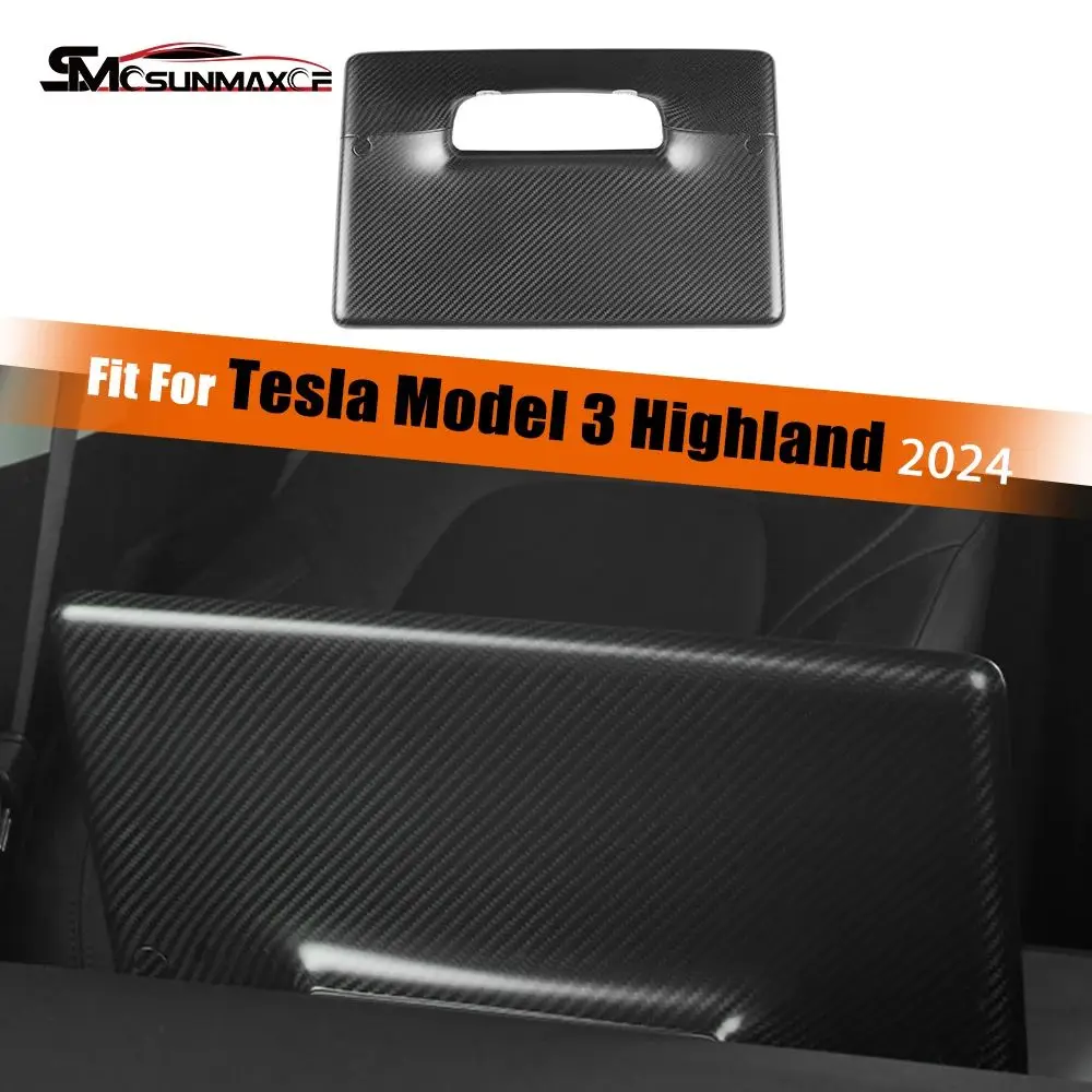 

Real Carbon Fiber Car Interior Center Console Touchscreen Cover Trim Car Interior Accessories For 2024 Tesla Model 3 Highland