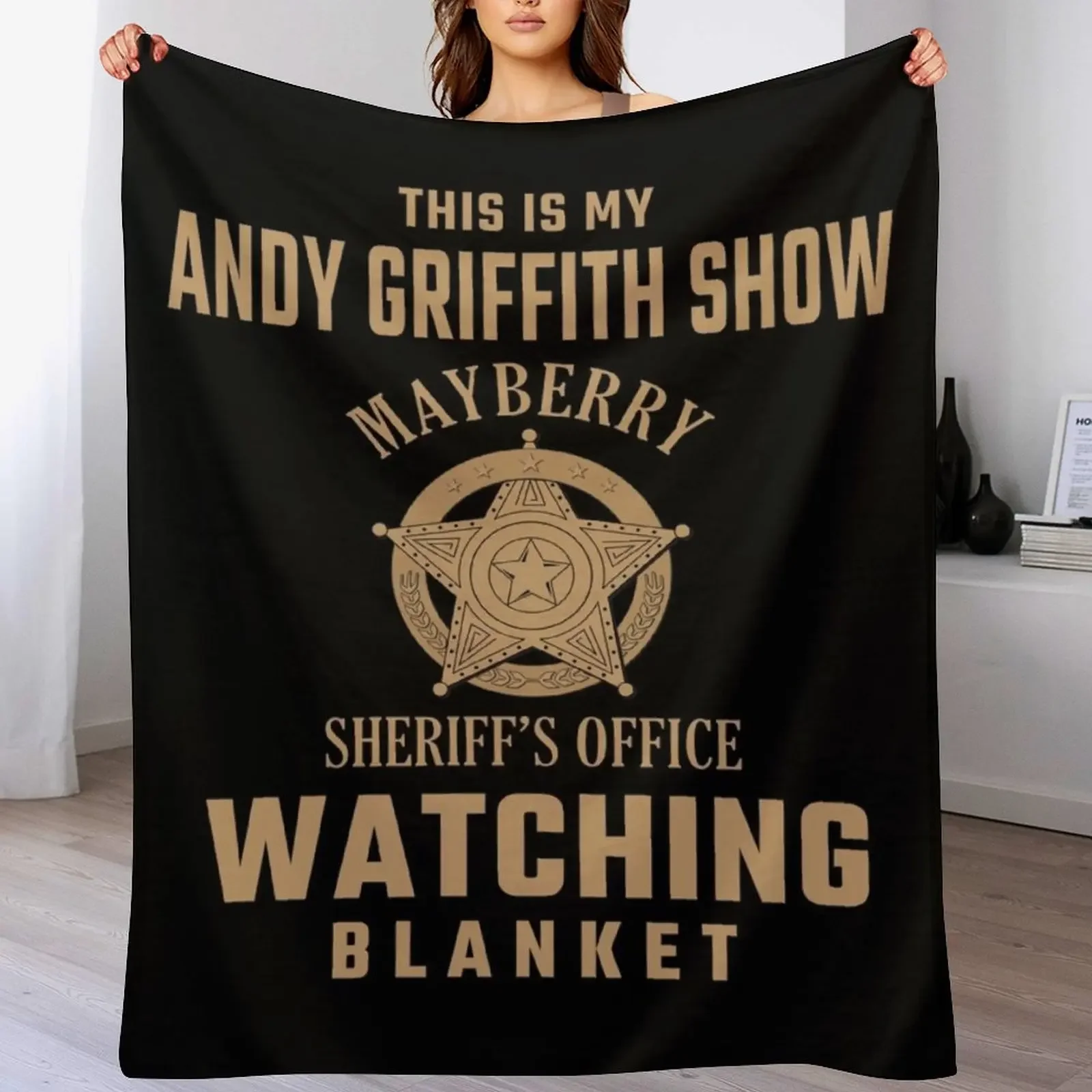 

This Is My Andy Griffith Show Watching Blanket Funny Retro TV Throw Blanket Cozy Light Blanket for Travel Camping Picnic