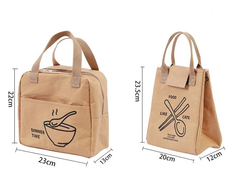 5pcs Lunch Bags Dupont Paper Waterproof Thermal Insulation Bento Bag