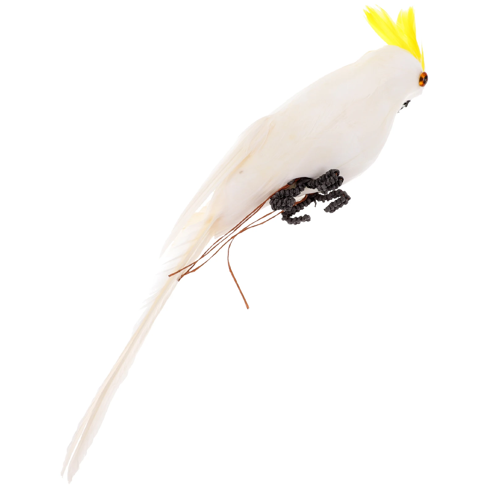 

Simulated Parrot Ornament Lifelike Artificial Bird Toys White Model Fence Gate Decor Accessories Mini Landscape Gardening Foam
