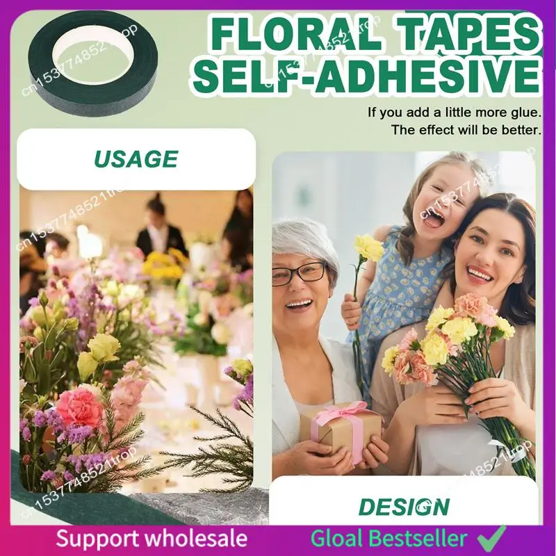 

A38M 12-шт. Цветочная лента Флорист Стебель Обертка Зеленая лента для изготовления букетов цветов и поделок