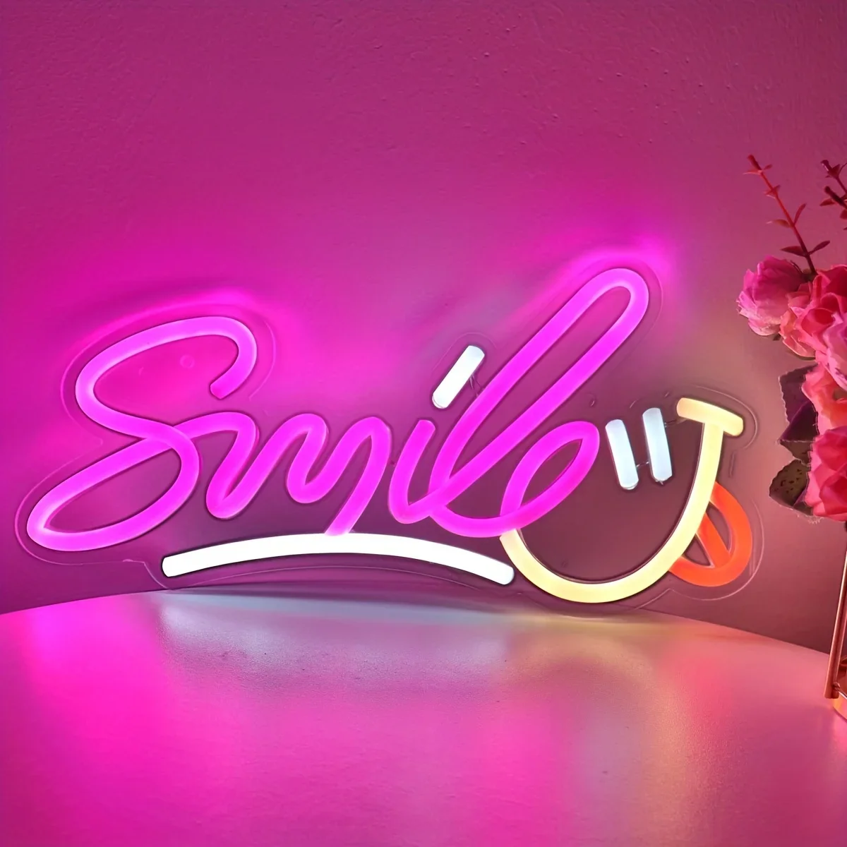 Smile Neon Signs Decorative Bright Night Light for Wall Decor,LED Light Neon Sign Art Decorative Night Lights for Party