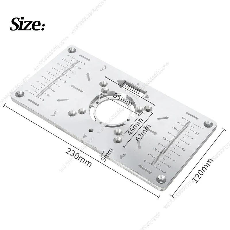 Placa de inserción de mesa de enrutador duradera, bancos de carpintería, enrutador de madera de aluminio, modelos de recortadora, máquina de grabado