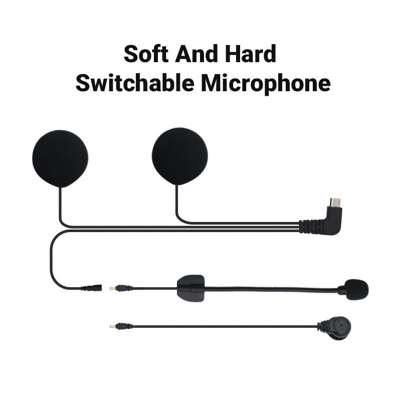 2pcs Headphone Microphone Accessories 2 In 1 Earphone Suit for Freedconn TCOM OS TCOMSC FDC-VB TCOM02 Motorcycle Helmet Intercom