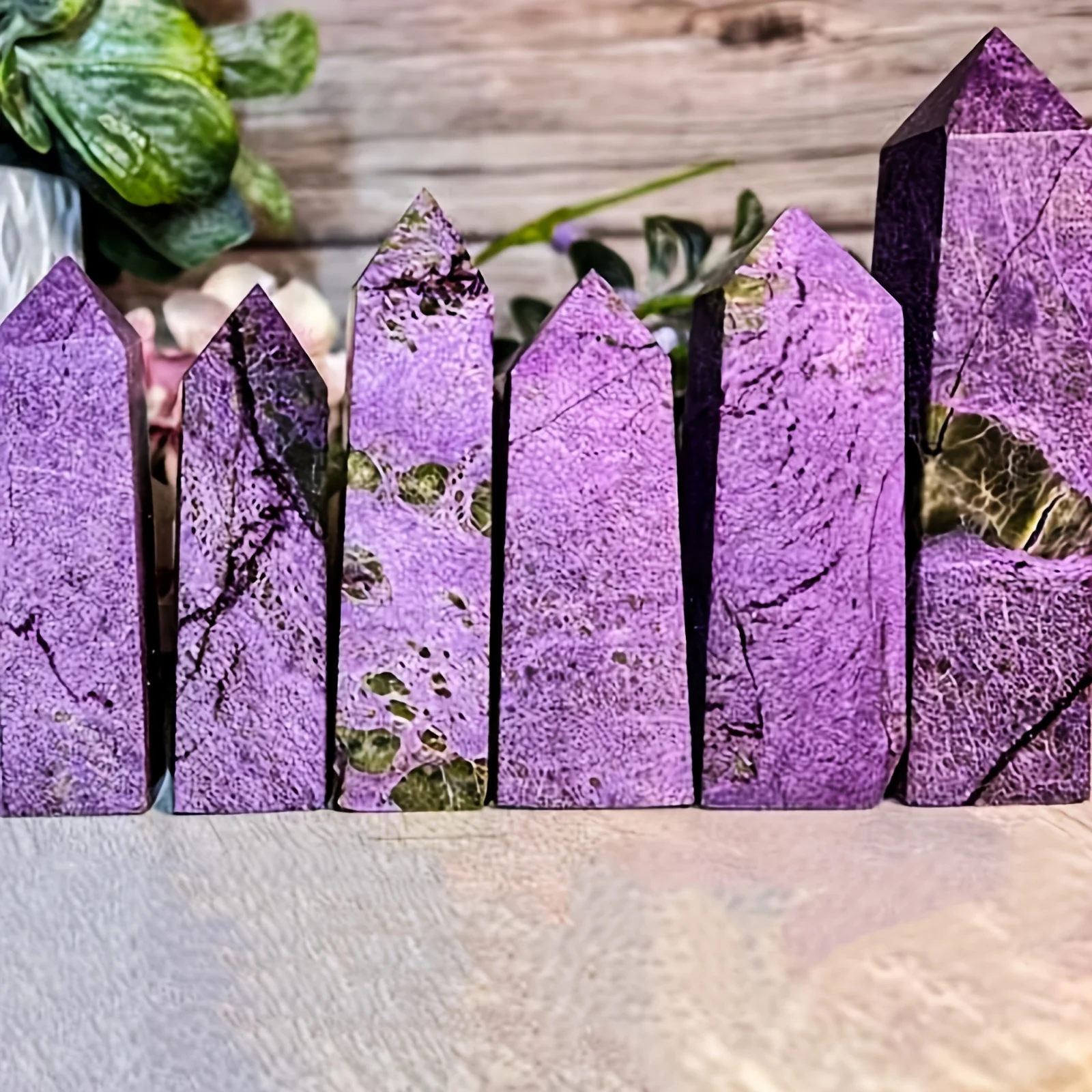 

1 редкая башня из натурального фиолетового кристалла кальцита - темно-фиолетовый глянцевый минерал из карбината магния, домашний декор, праздничный подарок