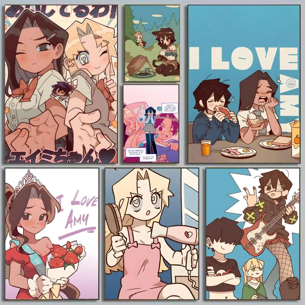 

Anime l Love A-Amy Painting Calligraphy Exquisite Waterproof Canvas Art Wall For Home Living Room Bedroom Office Decor Best Gift