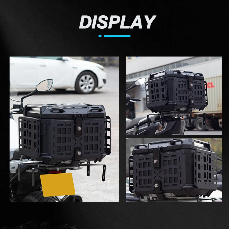 45L Motorcycle Box Aluminum Top Tail Box Rear Luggage Helmet Storage Tool Cases Lock Trunk For BMW R1200GS R1250GS R1200GS view 4