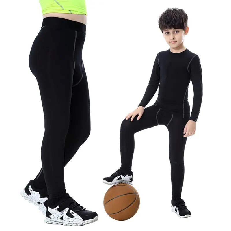 Boys Sport Pants Tights Compression Leggings Baby Soccer Training Sport Pants Kids Sweatpants Quick-Dry Workout Leggings