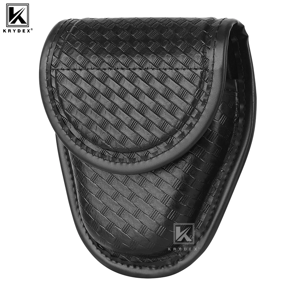 KRYDEX Hidden Snap Tactical Basket Weave Handcuff Case Single Handcuff Pouch For Law Enforcement Equipment Duty Belt