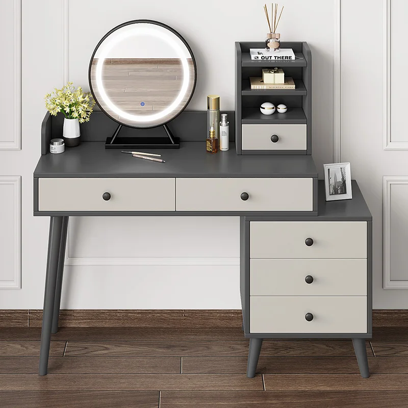 

LYN solid wood leg dresser multi-functional storage desk retractable makeup table