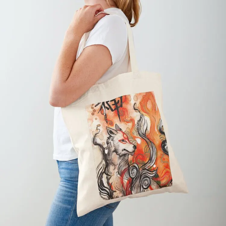 

Okami Amaterasu Tote Bag canvas tote reusable grocery bags shopper bag woman the tote bag