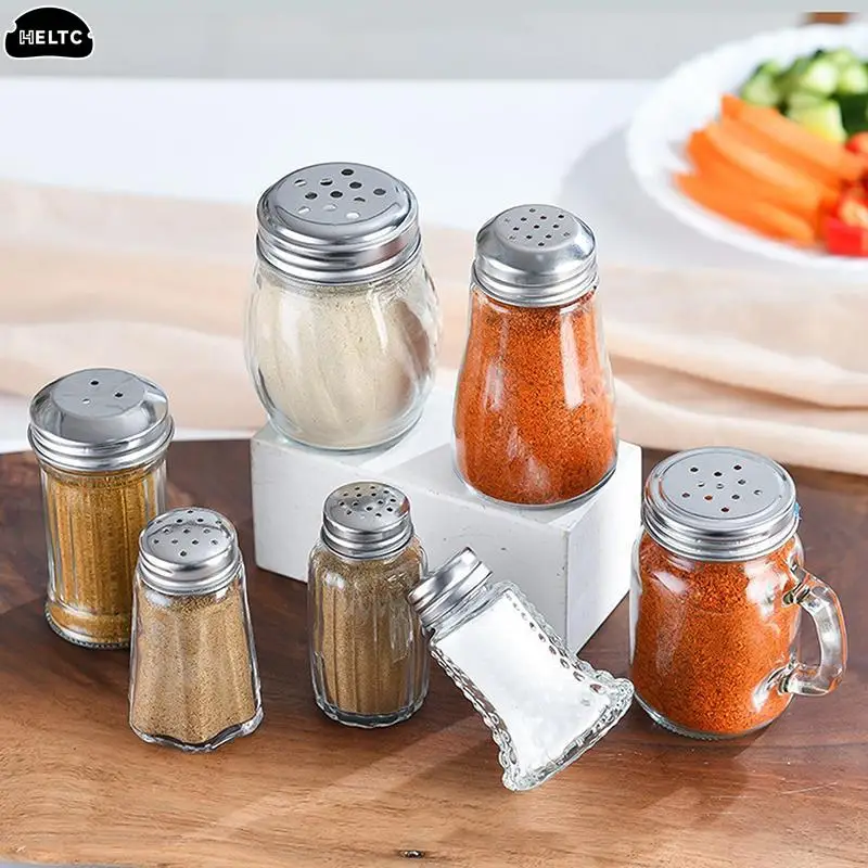 1PC Mini Glass Spice Seasoning Bottle Picnic BBQ Outdoor Cooking Tool Spice Bottle Seasoning Bottle Kitchen Supplies Salt Shaker