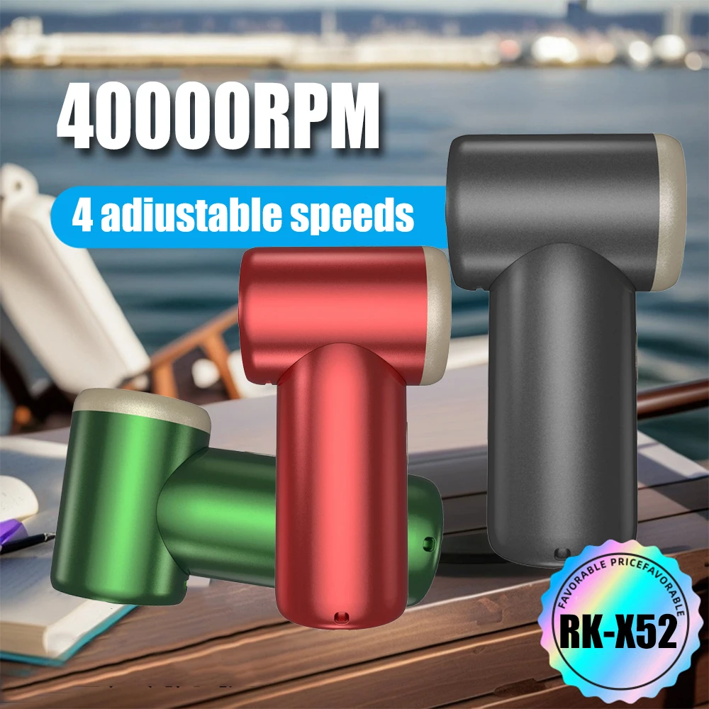 

Штормовый турбинный вентилятор, 40000 об/мин, ручной портативный вентилятор для кемпинга, пылесборник, бесщеточный турбовентилятор, 20 м/с, 4 скорости ветра