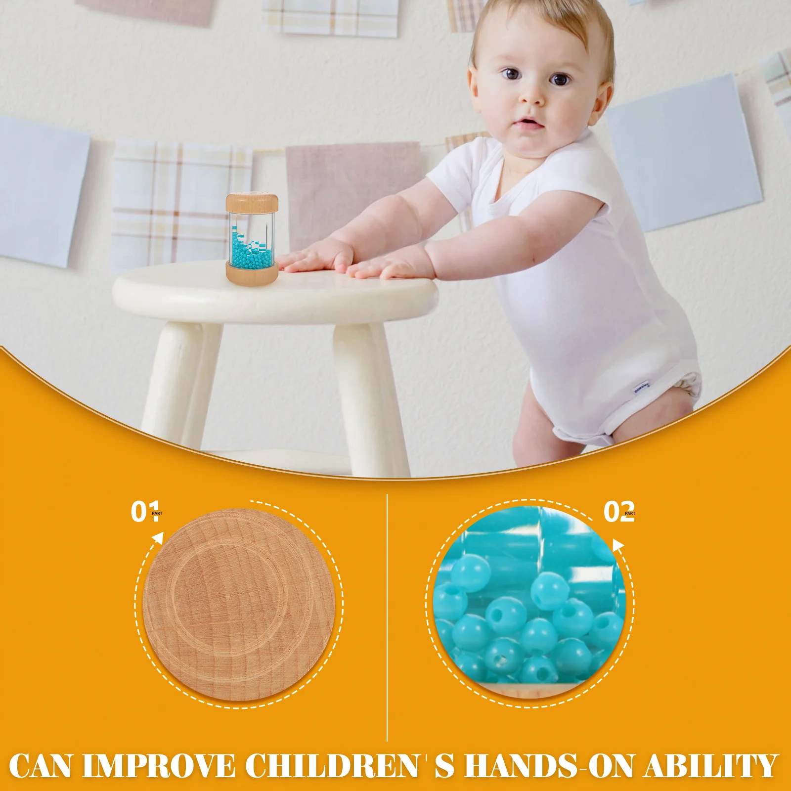 

Educational Rain Sound Maker Musical Tube Infant Toddler Sensory Auditory Cognitive Development Fun Plaything Rain Sound Toy