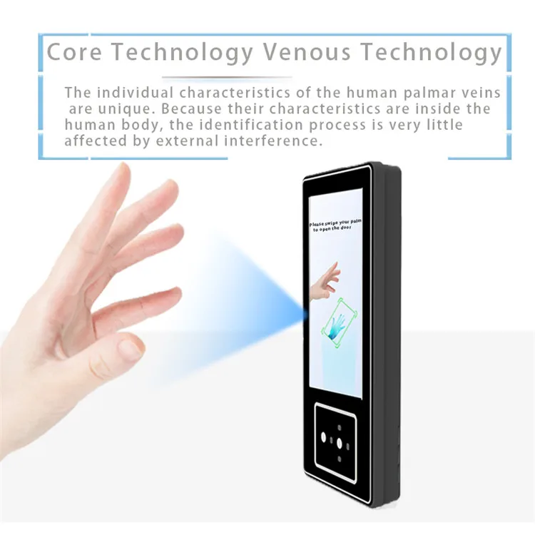 ZJZ Nuovo sistema di chiusura biometrica per porta Terminale di controllo accessi Multi-utente dinamico Riconoscimento delle vene del palmo Visione notturna Presenza del tempo