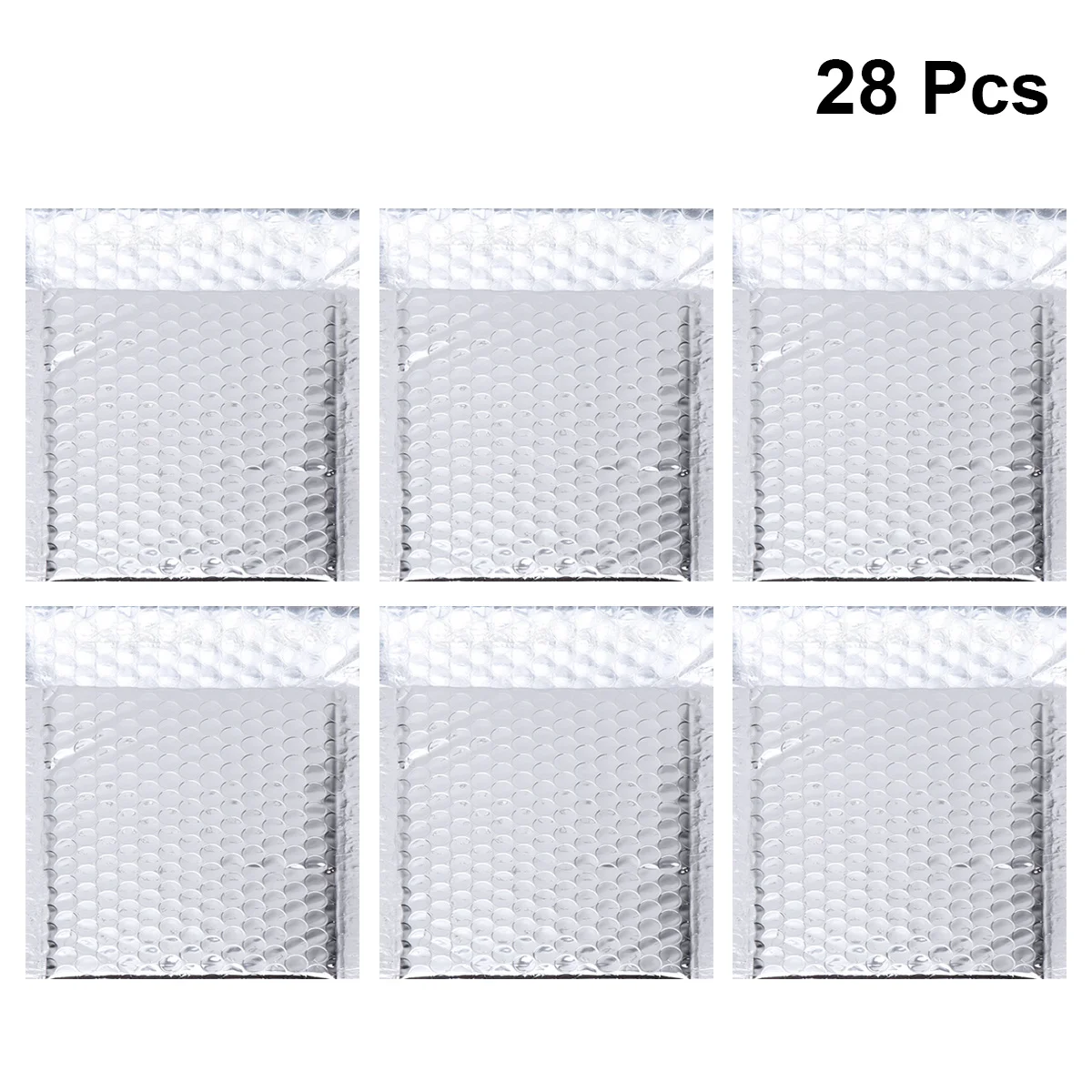 28Pcs Silver Bubble Envelope Bag Pet Aluminum Film Shockproof Waterproof Packaging Logistics Pouch for Mailing Books
