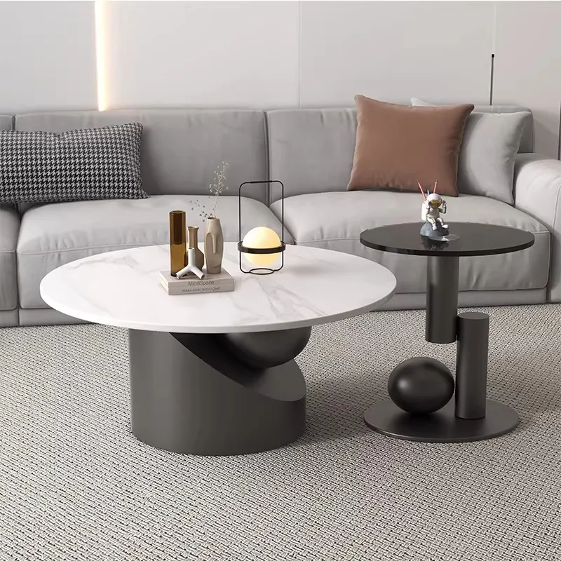 xx-Modern Marble Top Metal Frame Coffee Table for Apartment Living Room Home Furniture^