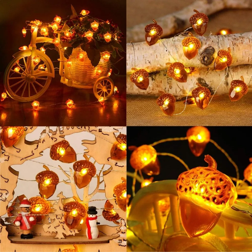 1/2M LED Dennenappels Lichtslingers Kerstdecoratie Verlichting String Batterij-aangedreven Kerstmis Nieuwjaar Home Party Decoratie