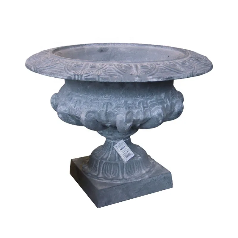 Benutzerdefinierte Outdoor Hof Hinterhof Garten Ornament liefert dekorative Metall Blumentopf Blumentopf Urne Gusseisen