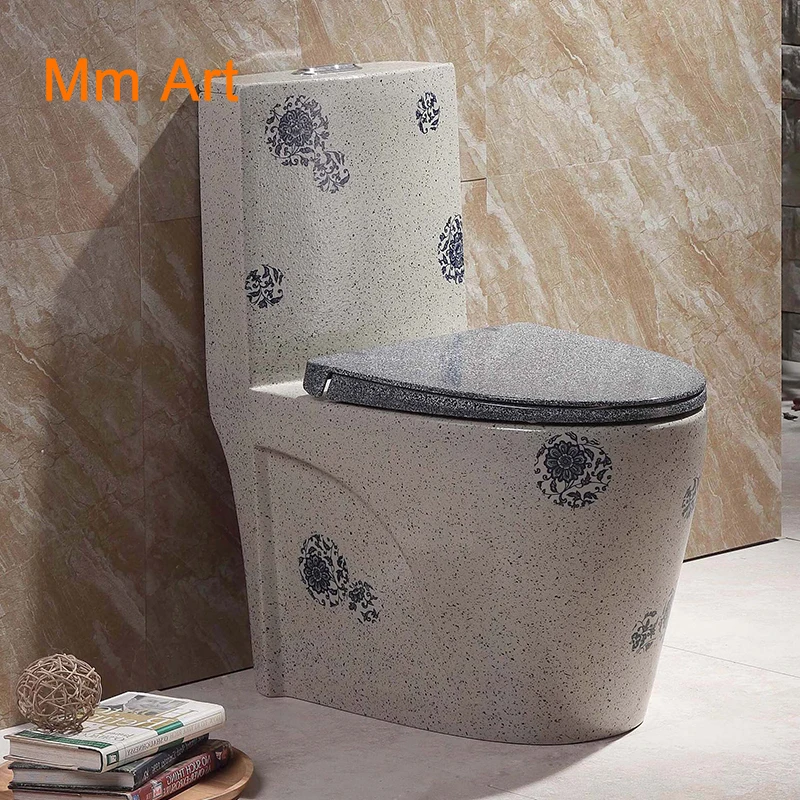 European European toilet with color retro super swirl type ceramic water saving and odor proof grey toilet Bathroom  Basin