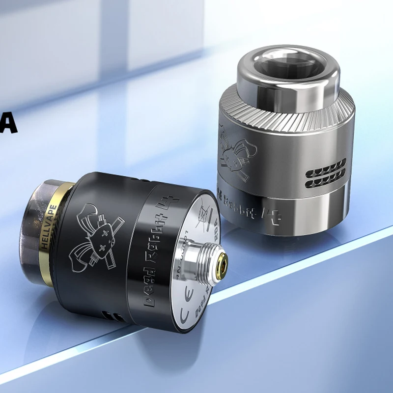 Original Hellvape Dead Rabbit 4 RDA 24mm postless Deck 2pcs 810 Drip Tips Single Or Dual Coil Electronic Cigarettes Atomizer