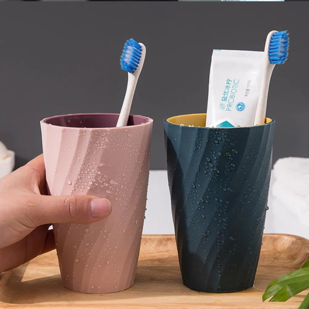 2Pcs Premium Toothbrush Storage Cup Dual Function Travel Gargle Cup Home Toothbrush Holder Compact Easy Carry Dental Accessory