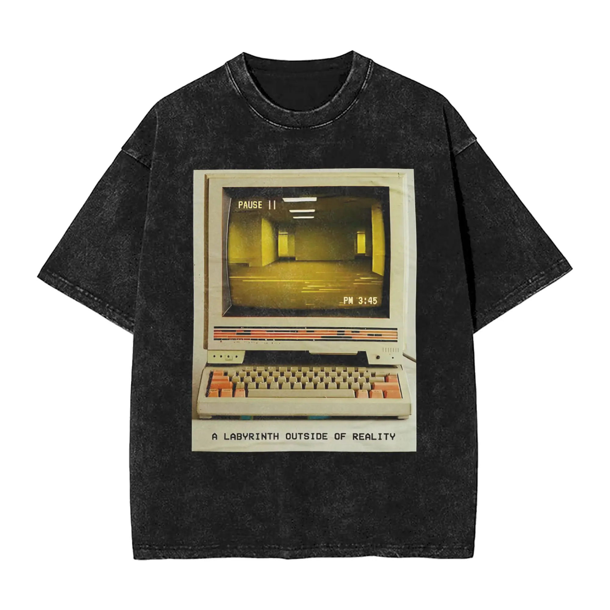 The Backrooms - Kane Pixel T Shirts Washed 100% Cotton Street T-Shirt  Retro for Men Women Tops Streetwear Printed Tees