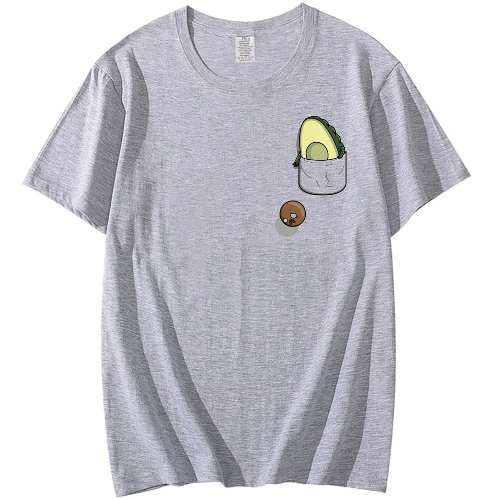 New Avocado Shirt Vegan T Shirt men Harajuku Kawaii Short Sleeve T-shirt Novelty Creative Pocket Tshirt Fashion Top Tees