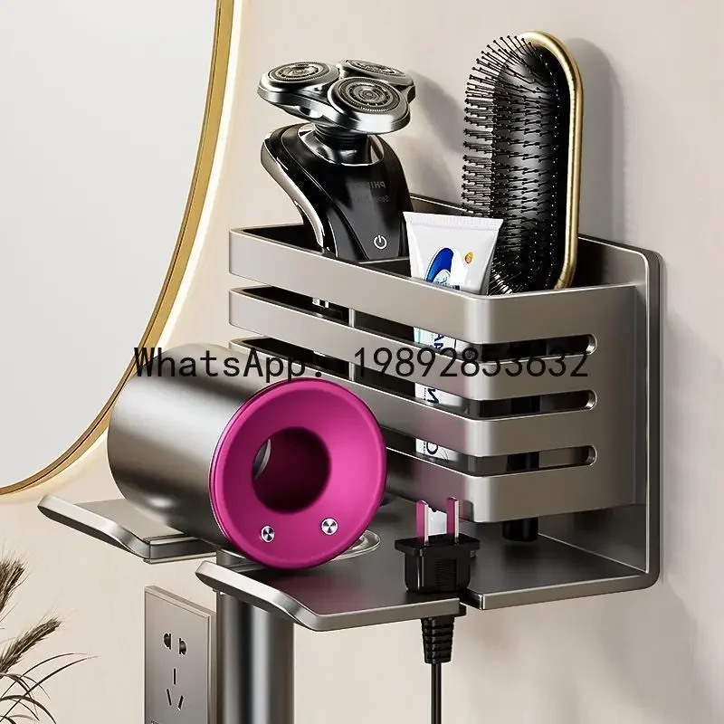 Xhair dryer holder - no drilling required, bathroom hair dryer organizer, toilet blow dryer bracket, storage rack