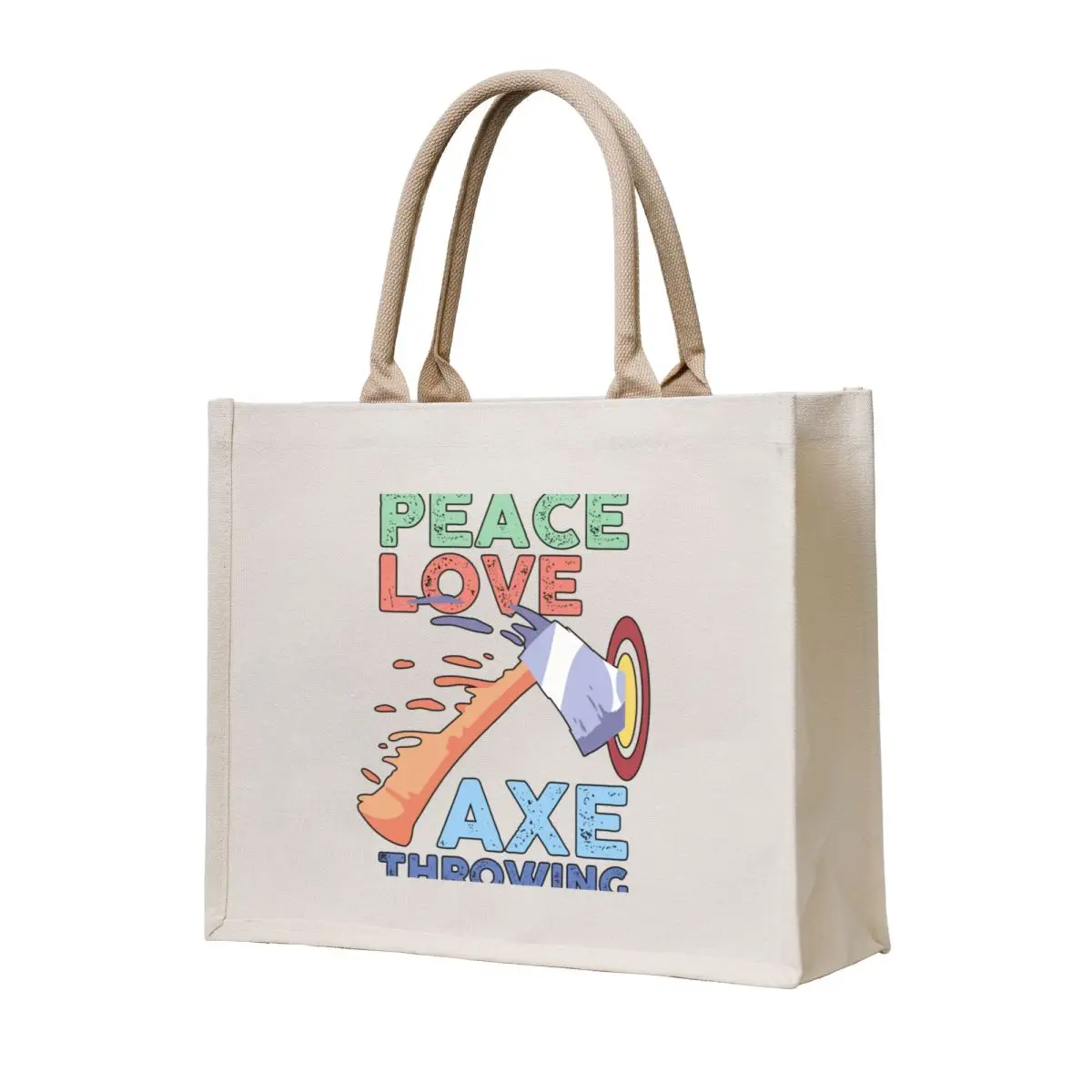 

Peace Love Axe Throwing Tote Bag shopping bag reusable shopping bags Lady bag