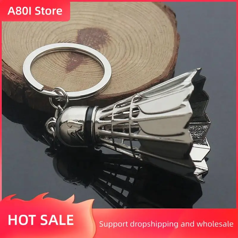 

A80I 8X Creative Metal Badminton Key Chain Three-Dimensional Badminton Tournament Souvenir Key Chain Pendant