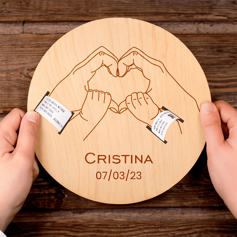 

Custom Hospital Bracelet Holder with Baby Birth Statistics Keepsake Name Baby Hospital Bracelet Holder Sign Newborn Keepsake