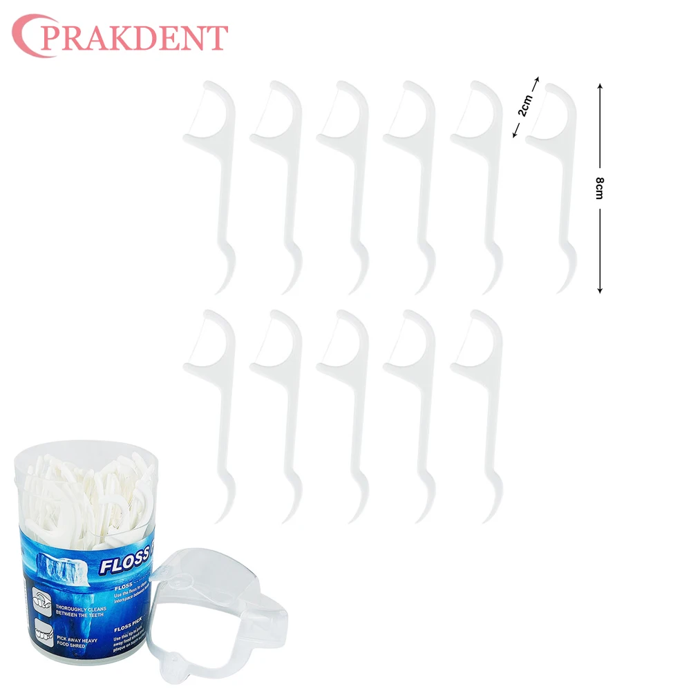 Dental Floss In Round Barrels Ultra-fine Dental Floss Aticks Home Plastic Toothpicks Arched Portable Boxes 50 Pieces Per Box