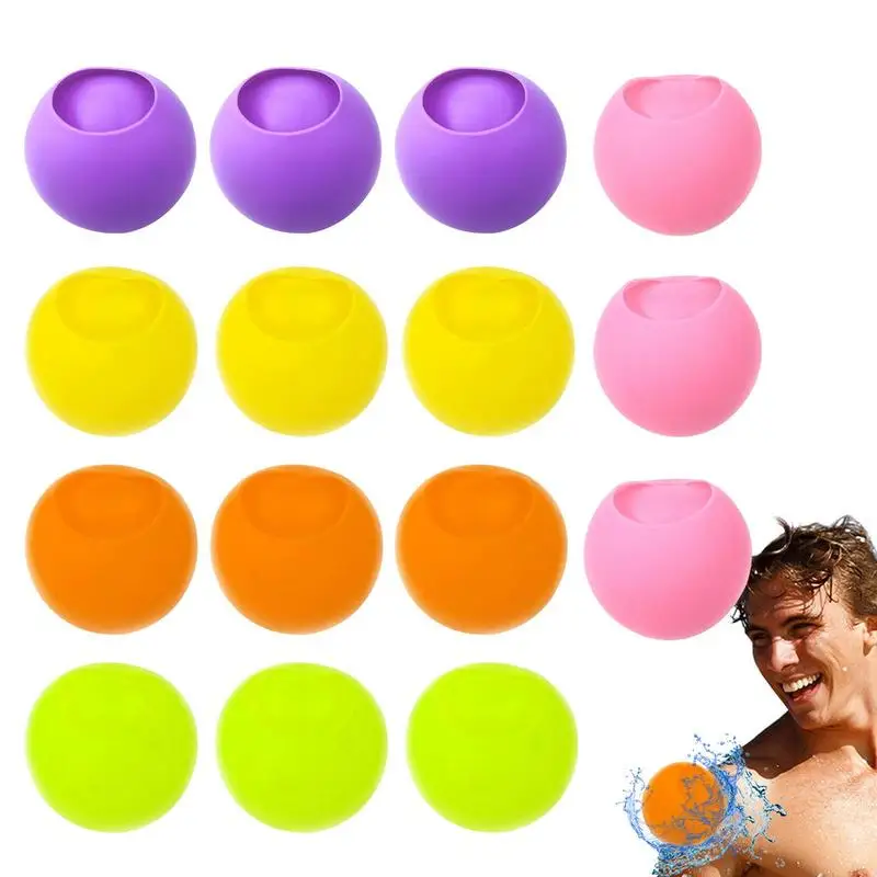 

Reusable Water Balloons 12/15 Pcs Rapid-filling Self-sealing Silicone Water Balloons Colorful Water Balls For Water Fight Game