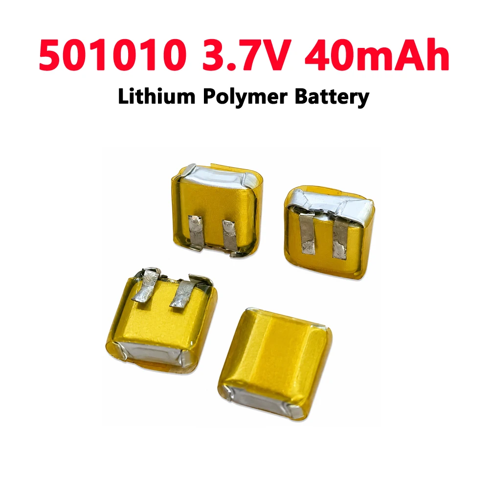 40mAh 501010 3.7V LiPo Battery Rechargeable Lithium Polymer Battery for Bluetooth Headset Smart Watch Small Electronic Devices