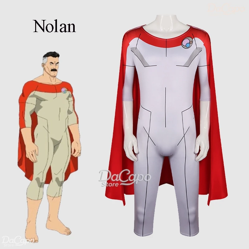 

Invincible Nolan Cosplay Superhero Jumpsuit Halloween Mens Clothing Omni-man Grayson Carnival Viltrumite Subject 1 Outfits Cape