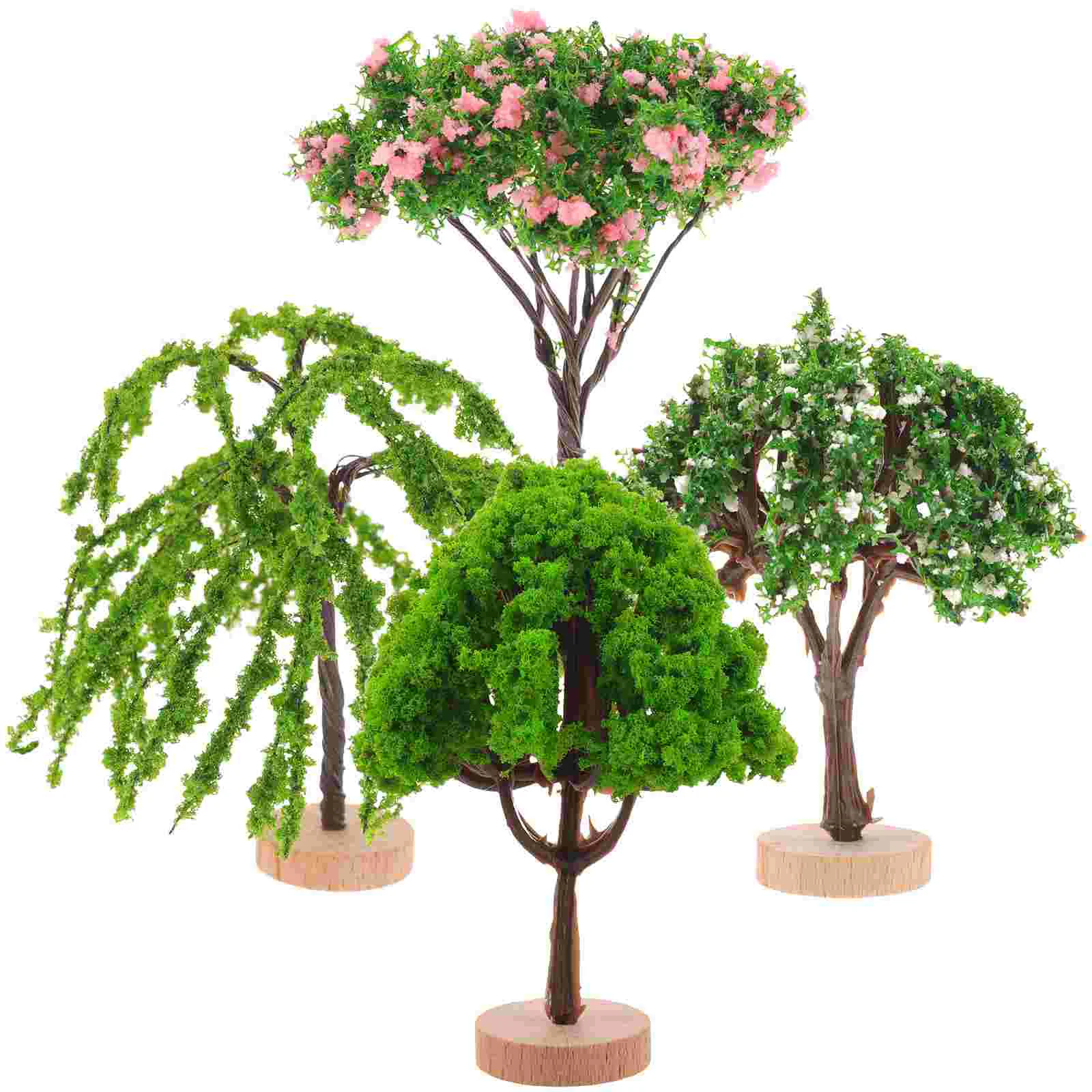 

4 Pcs Simulated Mini Tree Simulation Ornament Miniature Trees for Crafts Miniatures Fake Top Hat