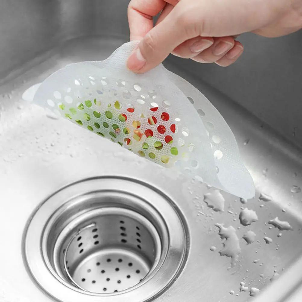 30Pcs Floor Drain Stickers Hair Filter Anti-Blocking for Kitchen Bathroom Sink Disposable Hair Filtering Drain Hole Stickers