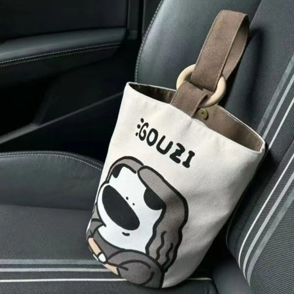 Canvas Tote Bags New Solid Color High-capacity Underarm Handbag Cartoon Print Crossbody Single Shoulder Bag Female