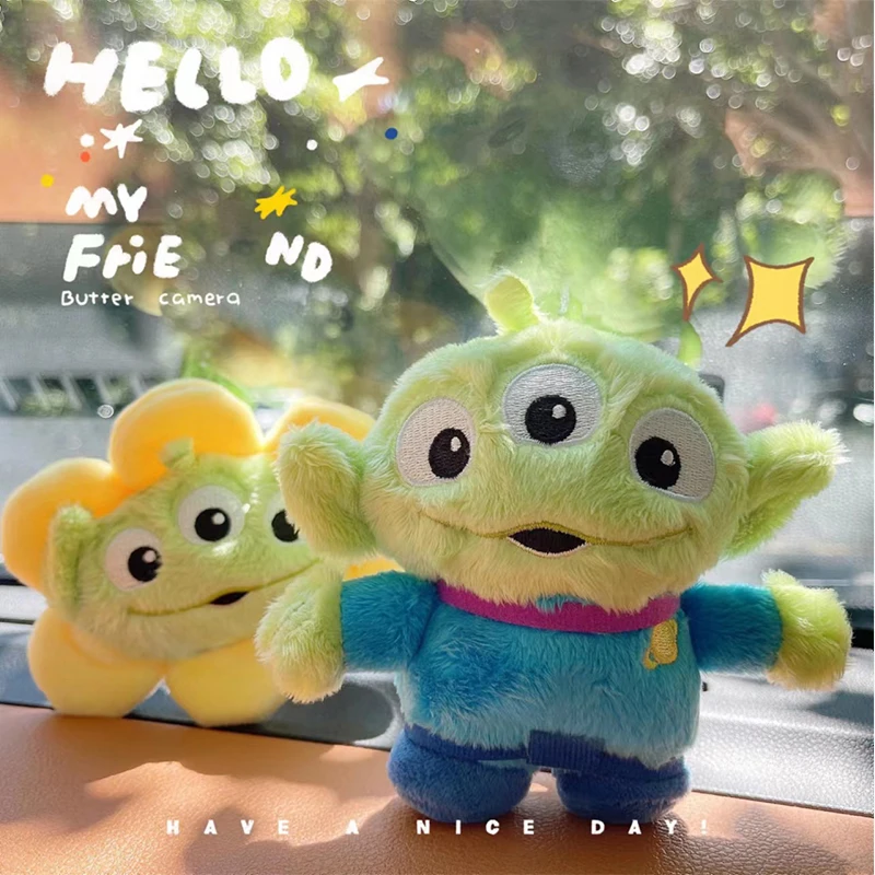 Disney Toy Story Alien Cute Kawaii Three Eyes Boy Plush Pendant School Bag Backpack Pendant Keychain Plush Toy Birthday Gift - view 2