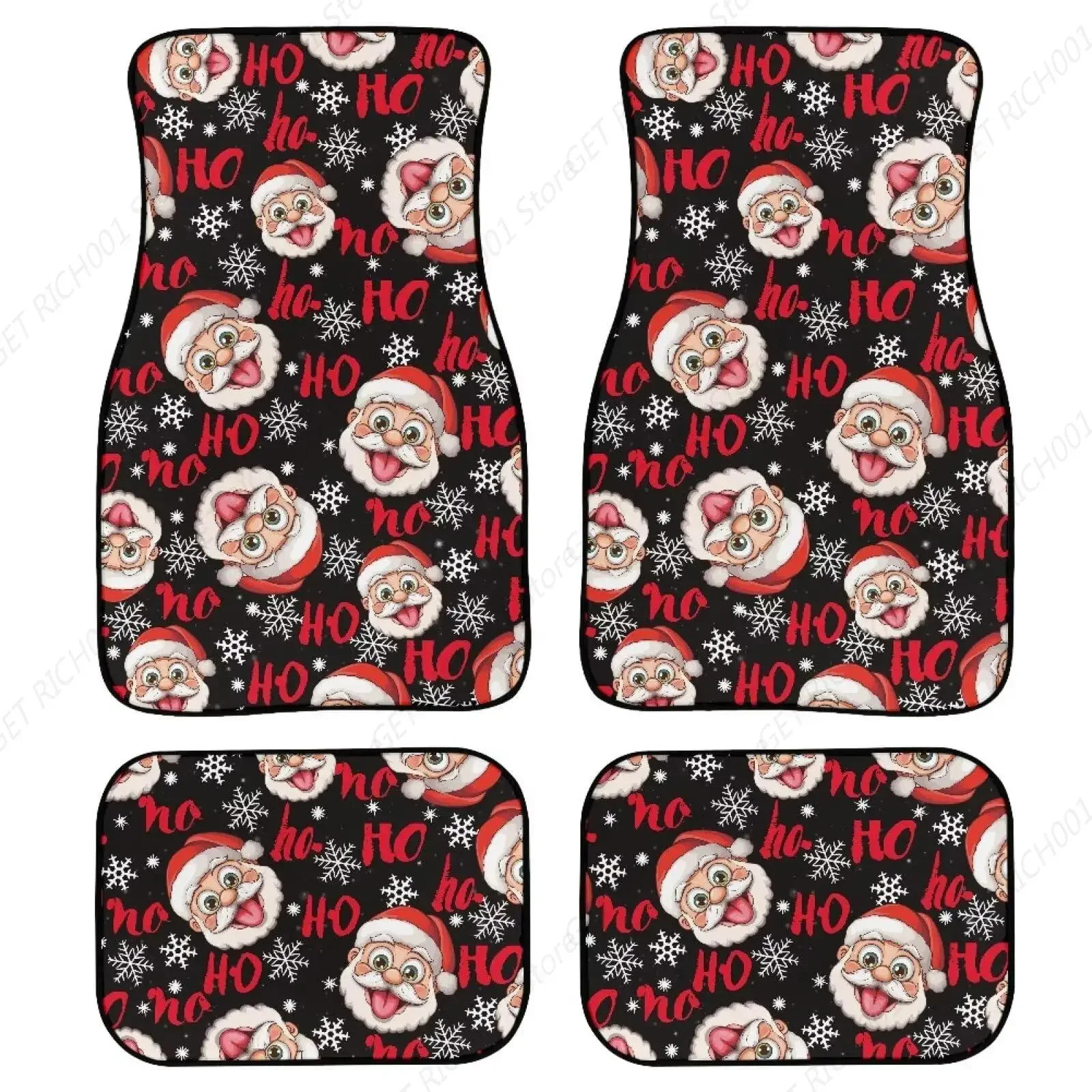 

Alfombrillas Coche X-Mas Санта-Клаус Diseño 4-й комплект Ajuste Universal Respaldo Goma Antislizante Alfombras Lanteras Y Trasera