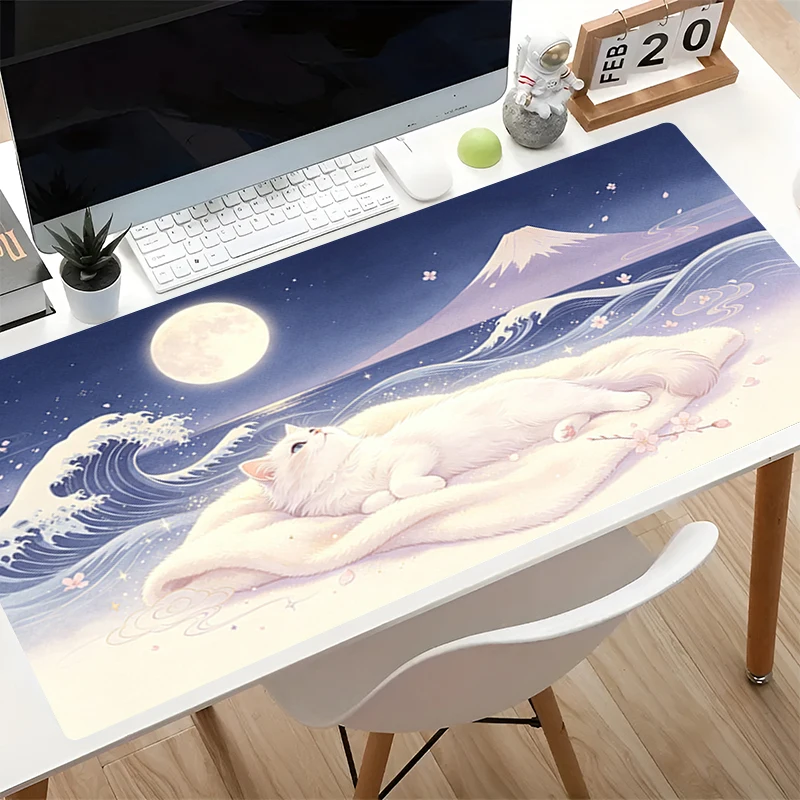 Large Mouse Pad pink Sakura desk mat Gamer Home Computer HD Mousepad XXL Keyboard Pad Cute Cat Carpet Anti Fray Gaming Mouse Pad