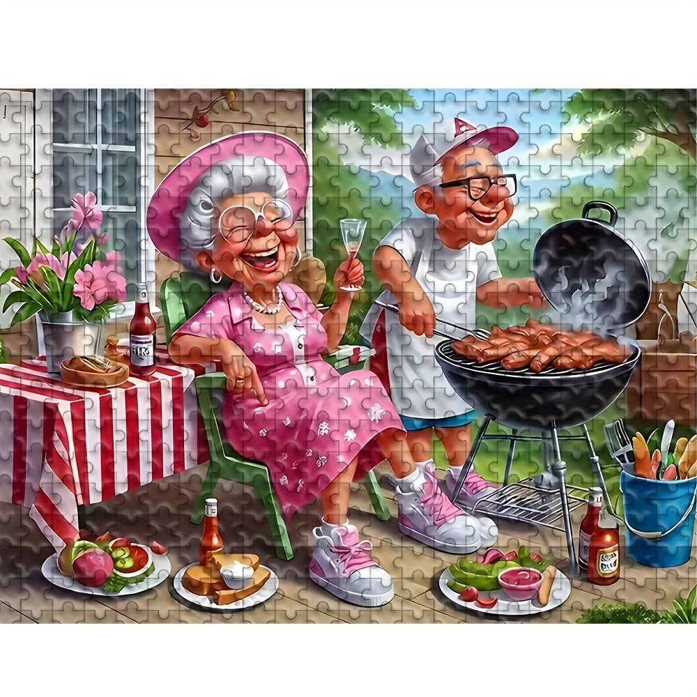 500/1000/1200/2000Pcs Jigsaw Puzzle for Adults & Kids - Garden, World Map, BBQ & Retro Kitchen Themes, Educational Toy Gift