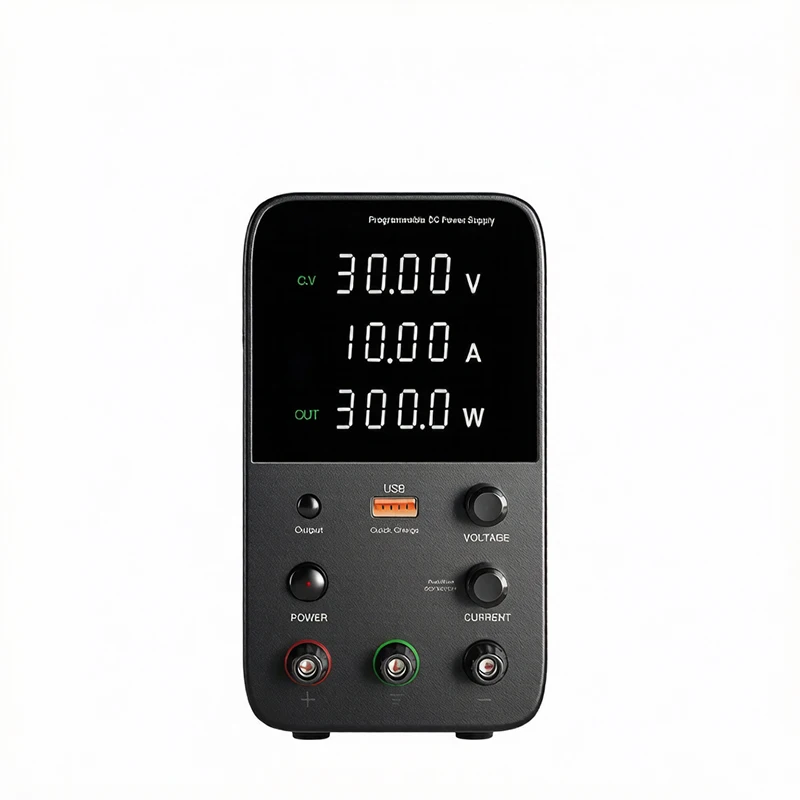 Fonte de Alimentação DC Estabilizada Ajustável para Laboratório Homefish WPS3010H 30V 10A com Proteção contra Curto-Circuito e Carregamento Rápido USB de 18W
