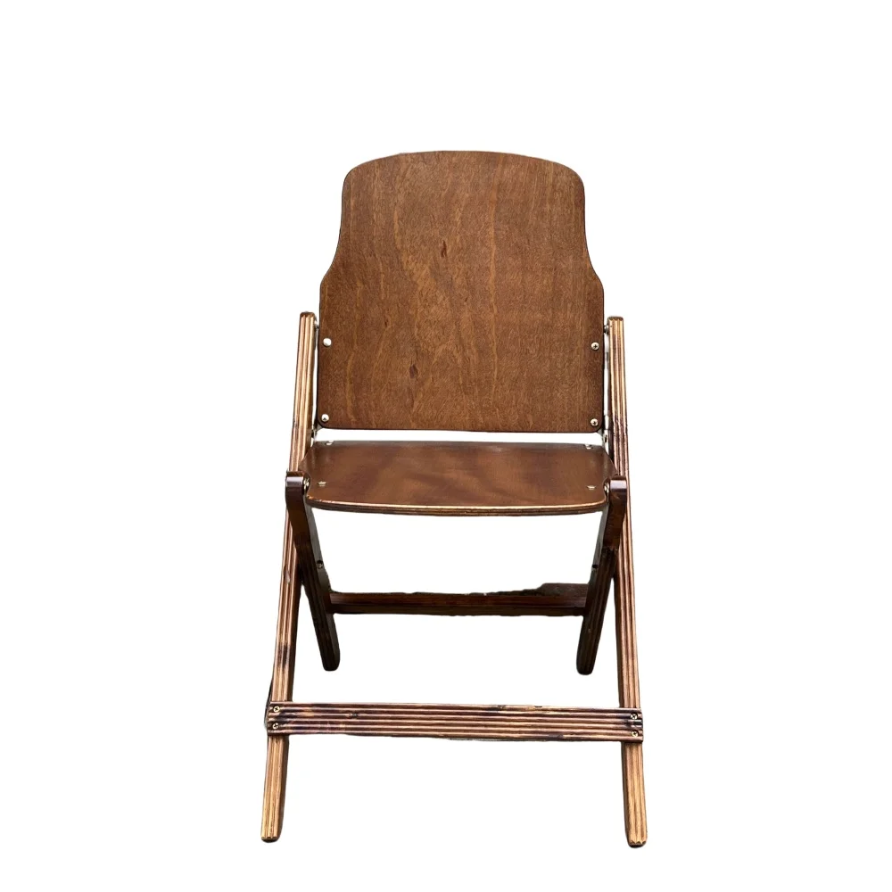 

Retro Solid Wood Folding Chairs Backrest for Balcony Compact Home Cafe Coffee Table Seating