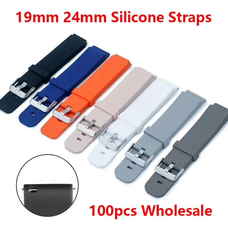 

100pcs 18mm 19mm 20mm 22mm 24mm Quick Release Straps For Huawei GT2 Smart Watch Bracelet Galaxy Watch 3 Silicone Watch Band