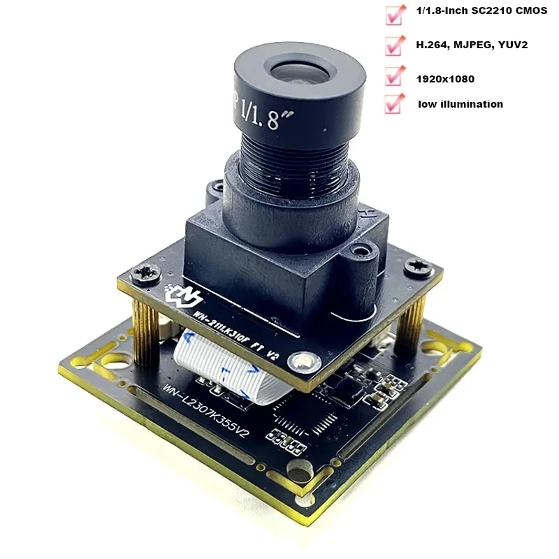 

1080P HDR Starvis USB Camera Module SC2210 Sensor High Sensitivity Low illumination Black Grade Full Color H.264