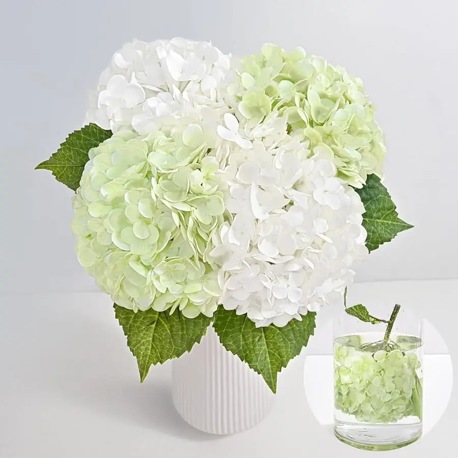 

4Pcs 21in Hydrangea Artificial Flowers, Latex Real Touch Hydrangeas Lifelike Large Hydrangea Flowers for Home Decor Party Arrang