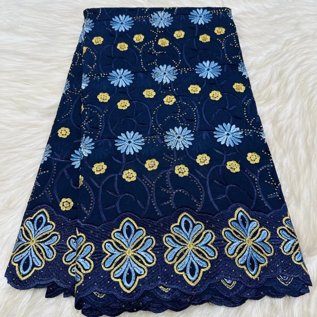 

2026 African Swiss Voile Lace Fabric Embroidery Lace Fabric High Quality Nigerian 100% Cotton Fabric For Wedding Dresses Sewing
