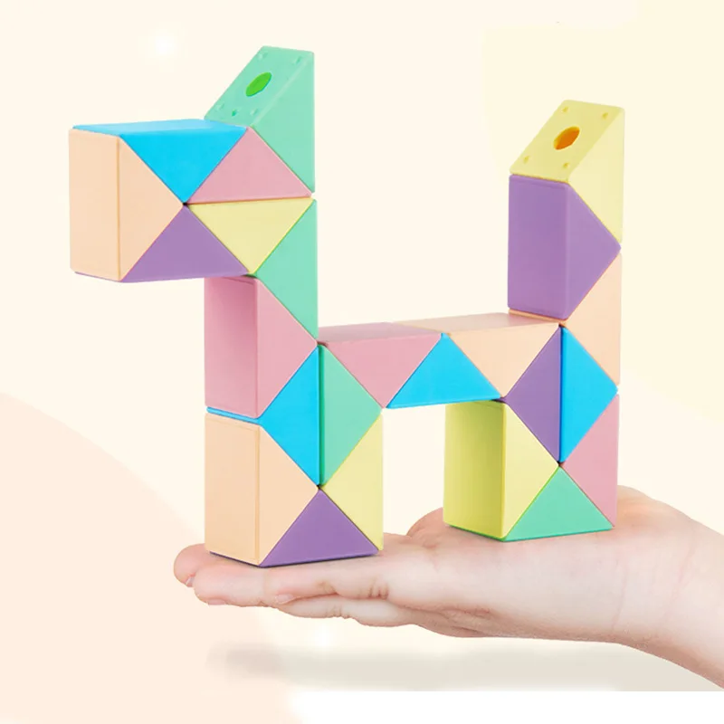 3D Puzzle Fidget Toys Transformable Cube Kid Education Toys Cubo Magico 24-72 Segments Magic Rule Snake Speed Cubes Toys for Kid